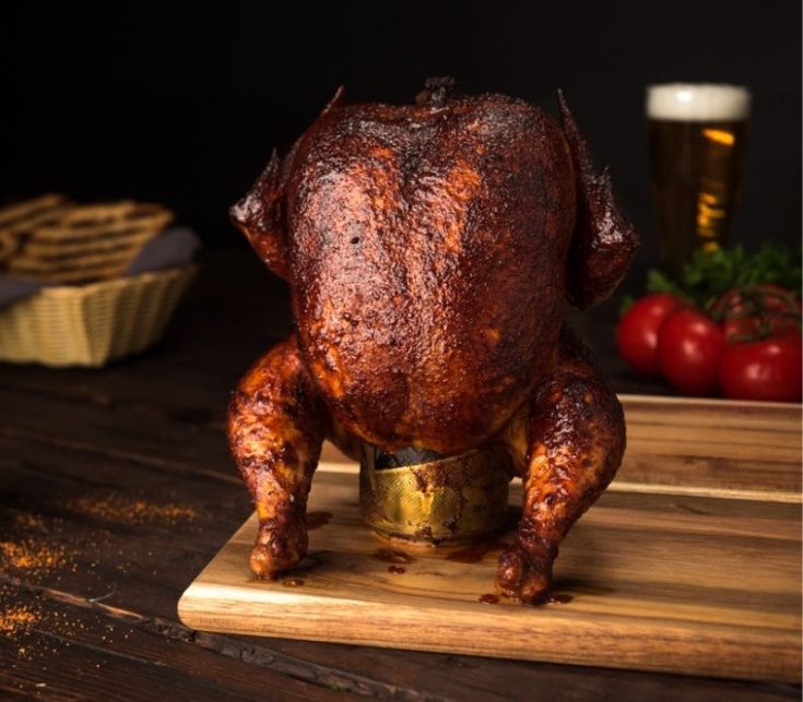 smoked beer can chicken pellet grill